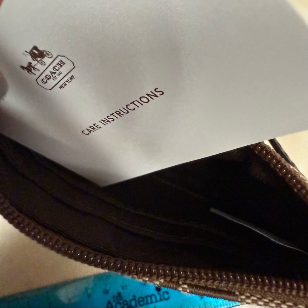 Coach Signature Tan Wristlet NWT - Picture 6 of 6